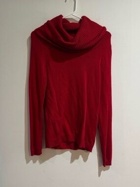 Gap Vibrant Red Cowl Neck Wool Blend Sweater Size Small